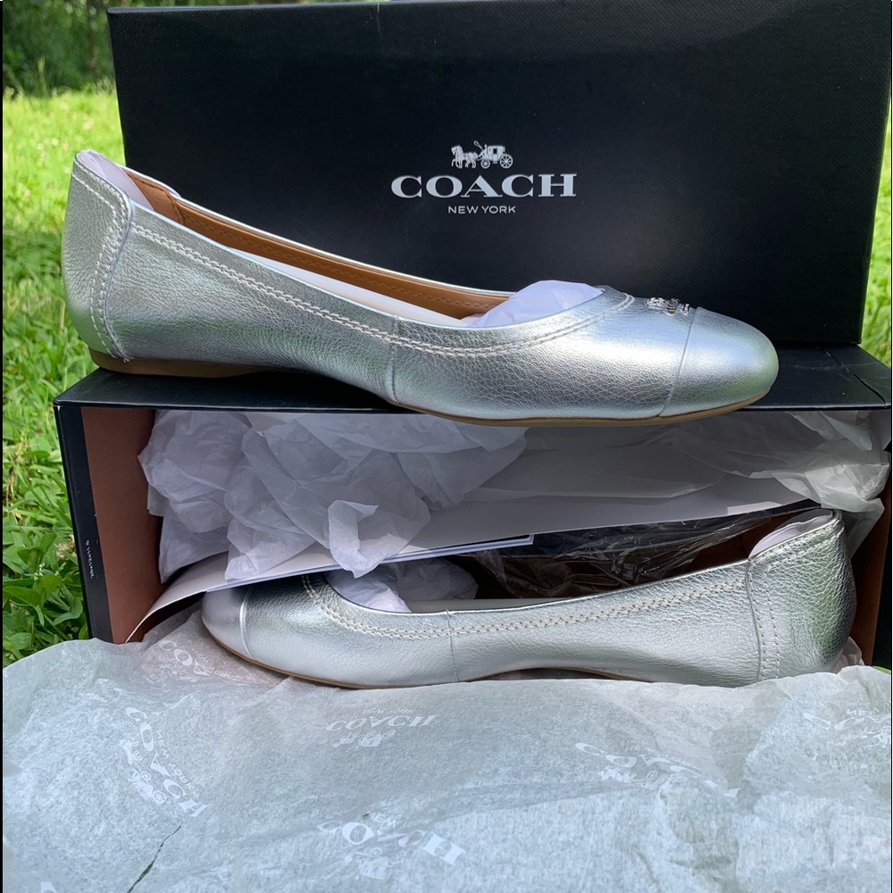 Coach metallic Chelsea flats